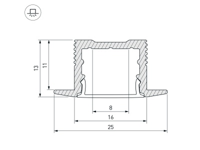 Профиль SL-SLIM-H13M-F25-2000 BLACK