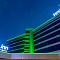 Многоцветная фасадная подсветка отеля Park Inn в Нижнем Тагиле