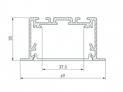 Профиль S2-LINIA69-F-2500 SEAMLESS BLACK (ARL, Алюминий)