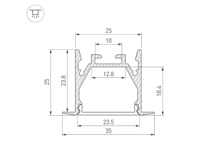 Профиль LINIA25-F-2000 ANOD