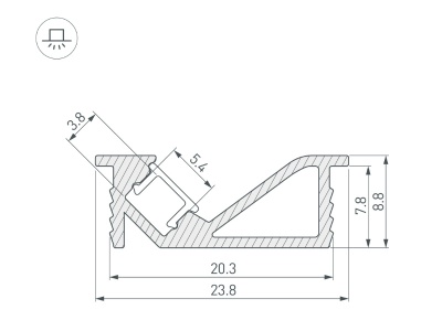 Профиль SL-BEVEL-3000 ANOD
