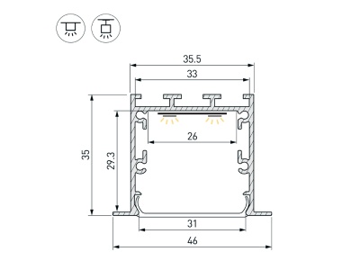 Профиль LINIA49-F-M-3000 WHITE