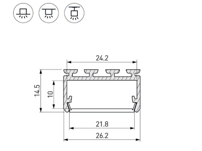 Профиль PLS-LOCK-H15-2000 ANOD