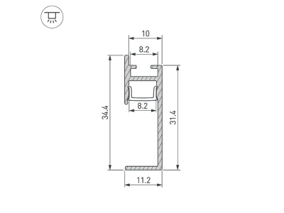 Профиль PLINTUS-H35-F-2000 ANOD